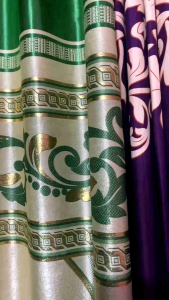 Gorden Napoleon super tebal gorden jendela dan pintu Smokring minimalis 6 gelombang 12 lubang