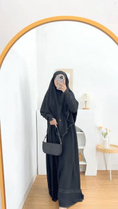 NABILA SET HIJAB GAMIS MUSLIMAH TERBARU BAHAN ZAAFERA ANTI UV GAMIS UMROH HAJI PREMIUM