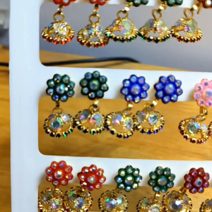 Anting Jhumka Bunga Warna/i | Anting India Elegan