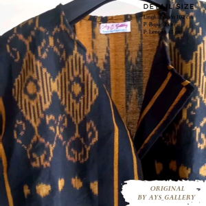 OUTER TENUN IKAT TRADISIONAL MURAH SERAGAM KERJA KANTOR DINAS ETNIK SERI BLACK GOLD