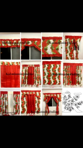 Christmas Ribbon Garland & Geena Matchy Matchy Design Curtain