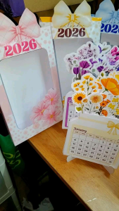 Flowers Mini Desk Calendars 2026 made of thick photopaper with stand approx. 20 cm x 13cm very Affordable Vibrant Print