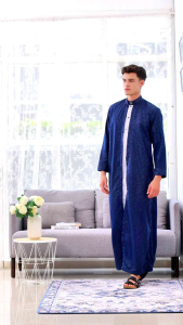 AL-AZHAR Jubah luaran pria dewasa lengan panjang motif terbaru adem gamis mewah arab new