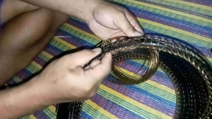 1ชิ้น รังเก็บครืน ด้วยสีดำและสีนำ้ตาล ของครืนไก่ ขนาด 4.5-6 นิ้ว