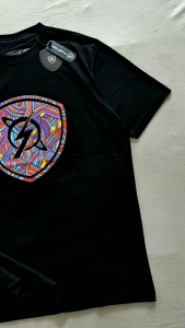 Kaos Distro Surfing Planet Surf Hitam 0213 Free Stiker Baju Atasan Pria Katun Combed Pendek Cowok