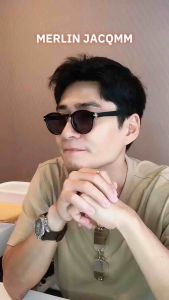 MJQ แว่นกันแดด วินเทจกลม รุ่น MERLIN JACQ อิงลิชสไตล์ วินเทจคลาสสิก กริดล้อมรอบตัวเฟรม กรอบอะซิเตท สุดหรู