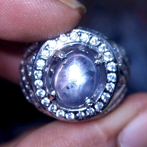 Natural greyish blue sapphire star ceylon safir srilanka no treatment
