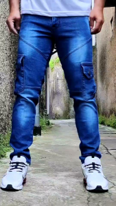 Celana Cargo Jeans Panjang Pria Stretch Denim Melar Tebal Slimfit Skinny Size 28-33