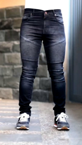 Celana Jeans Bikers Rider Pria Panjang Stretch Melar Denim Tebal Slimfit Skinny Size S-XL