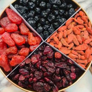 Berry Boost (Superfood Dried Fruits in Can: Strawberries Blueberries Cranberries Goji Berries) -ideal for gift-6x2 inches-Imported