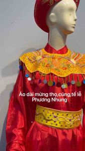 Áo tếLễ dâng hương đình chùanhà thờ họ cho nữlụa tổng hợp tay thụng 35cm