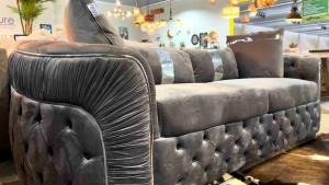 PIEDMONT 3+2 CHESTERFIELD VELVET SOFA RANGE (GREY)