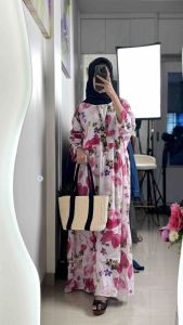 LC724 Premium Ovesized Dress Tipis Floral Terbaru