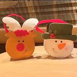 Sét 3 Túi đựng quà giáng sinh túi đựng kẹo noel vải nỉ túi giấy cho bé hình ông già noel tuần lộc người tuyết