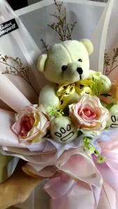 buket cowok boneka teddy | buket graduation kado ultah