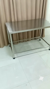 Meja Stanlis Knockdown Ukuran 120x70x80 Bahan Stanlis Tebal