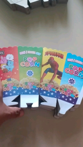 sepaket kertas popcorn dan plastik  6x12