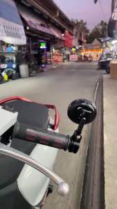 กระจกติดปลายแฮนด์ CNC RIZOMA ทรงกลม สีดำ ใส่ได้ทั่วไป ใส่กับ Giorno+Clcik160 ได้ตรงรุ่น