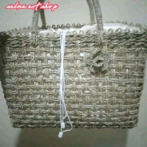 Tas Wanita Anyaman Mendong & Tas Belanja Anyaman Kotak Tali Rara Mendong