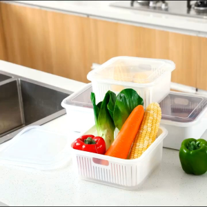 ABP2295 Keranjang Buah Saringan Sayur 2 in 1 Lapis Serbaguna / Wadah Baskom Cuci Tirisan Sayuran