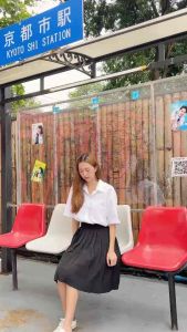 เสื้อนักศึกษาทรงบอย มีกระเป๋า [Oversizedทรงผู้ชาย]มีสาบหลัง รอบอก36-56