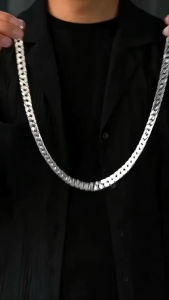 TERMURAH - Kalung Rantai Titanium Warna Putih Stainless Steal Anti Karat - Kalung Rantai Medan Anak Laki - Laki Pria Keren Voucher GRATIS ONGKIR