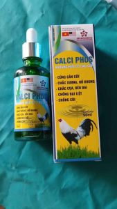 Calci phos: cứng gân cốt chắc xương nở khung dẻo dai chống còi. Chai 50ml. Chỉ dùng trong thú y