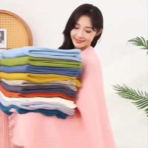 MonoRed®100% Cotton Waffle Throw Blanket with Tassel 180x90cm 410g for Sofa Couch Bed/100% Cotton Soft ScarfBlanketShawl/Picnic Mat Beach Towel