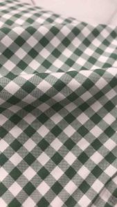 Vải Cotton sọc caro 8ly màu xanh lá đậm mềm mát (khổ 1m5)may đầm váy áo sơ miđồ bộ