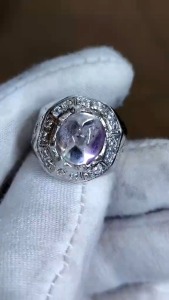Natural Untreated Amethyst Jeli silver Handmade Solid Ring