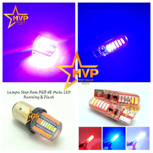 Paket Lampu Stop Rem Jelly RGB 48 Mata LED & Lampu Sein Sen Depan Belakang Jelly RGW Running Flash DC 12 Volt Universal