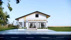 แบบบ้านจั่ว 1 ชั้นมินิมอ