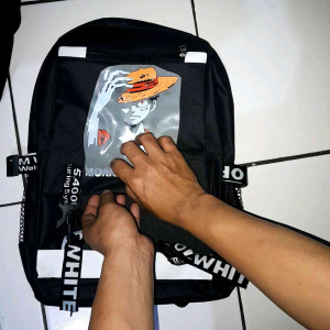 Tas Kekinian MONKEY D LUFFY 89 Sablon DTF Premium Smp Sd Tk Paud