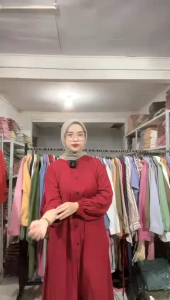 Longdress tunik kemeja polos Shanghai jumbo Shakila twill