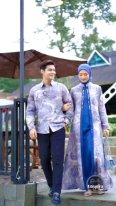 COUPLE GAMIS ALISIA BATIK SARIMBIT EXLUSIVE ALUSAN PREMIUM NEW ARRIVAL BERBUDAYA & BERGAYA KEKINIAN DI IKHSANSABIQ