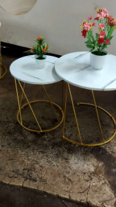 meja minimalis modern 2 in 1meja besi ruang tamu set 2 in 1