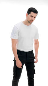 Celana Cargo Pria Army Pinggang Karet Gaya Hip-Hop Full Length Warna Solid