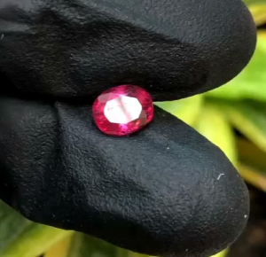 Batu Permata Natural Rhodolite Garnet 156 Ct Memo KGL Warna Merah Cerah Luster Gemericik Kristal Mulus Murah