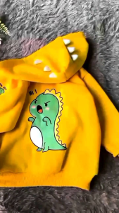 Terbaru>> Jaket anak bayi hoodie karakter DINOSAURUS 2-12BULAN