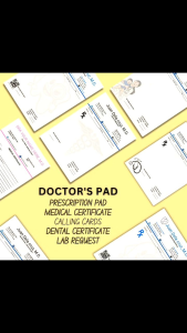 Doctors Pad RX Pad Lab request padmedical certificatedental certificate