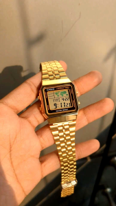 JAM TANGAN WANITA CASIO A-500WGA-1 ORIGINAL - A500WGA DIGITAL GOLD