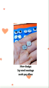 icy stud new square silver 925 stud earrings