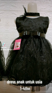 Baju Anak Perempuan Warna Hitam untuk Usia 1-5 Tahun