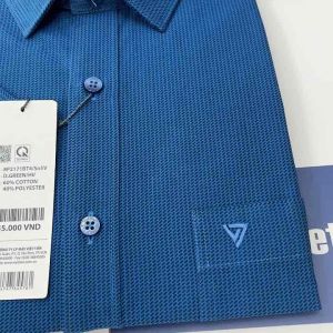 (8P2171)Áo sơ mi viettien ngắn tay lai ngang fom regular fit(ôm nhẹ )