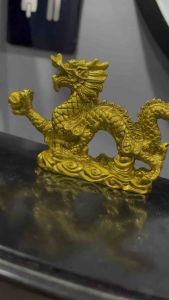 มังกรทอง เรซิ่น รูปปั้นมังกร สีทอง ขนาดเล็ก