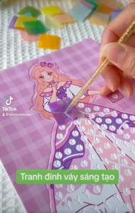 Tranh đính váy sáng tạo cho bé DIY