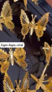 KUPU-KUPU VIRAL: Jepit Aksesoris Udeng Kupu Bergerak Gold & Silver