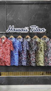 Titan ลายเส้นแดงเรียกโชค เสื้อฮาวายวินเทจ ผ้านุ่มใส่สบาย ผ้าไม่ต้องรีด ลายที่ต้องมีติดตู้