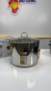 Nồi luộc gà bếp từ 5 đáy KUSCHELN inox 304 size 30cm cao 235cm tiêu chuẩn Đức giữ nhiệt giữ lại vitamin - Chính hãng