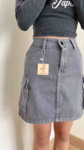 Rok Cargo Bawahan Fashion Bahan Jeans Premium Santai Motif Span Anak Perempuan Cewek 4-15 tahun Nomenakids 1150-52